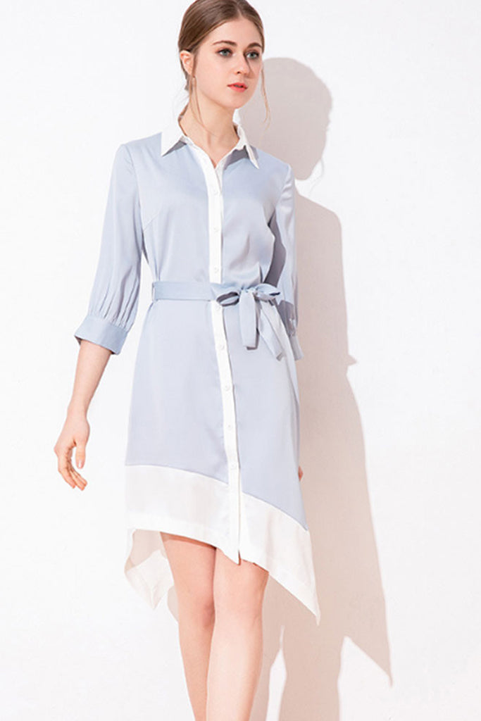 Asymmetrical button down dress online