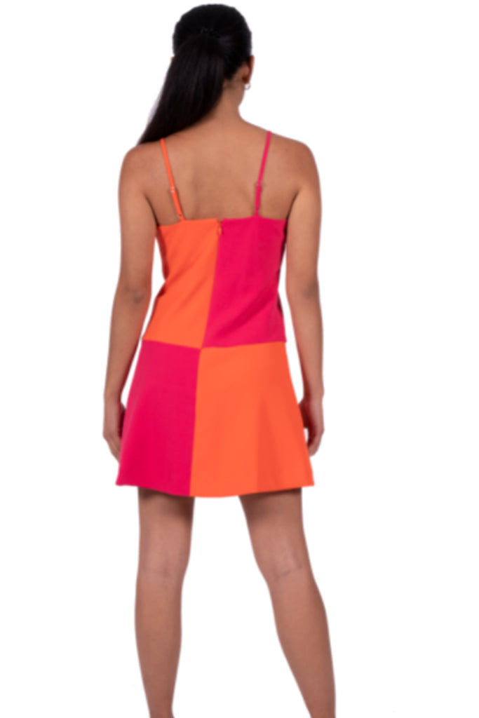 Nicole Miller - Color Block Asymmetrical Dress