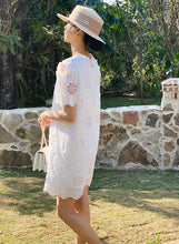 Breathable 100%Cotton Embroidered White Dress