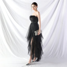 Handmade ostrich hair positioning flower beads mesh wedding banquet party dress