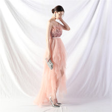 Handmade ostrich hair positioning flower beads mesh wedding banquet party dress