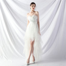 Handmade ostrich hair positioning flower beads mesh wedding banquet party dress