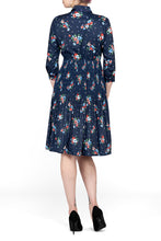 SCANDINAVIA-Pleated Office Floral Dress