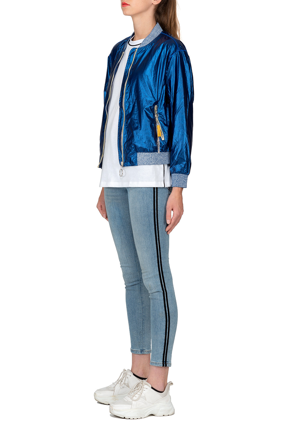 Vintage Marika Blu Made in Italy Abstract Design Fashion Womens Stylish  Brand Bombers Dress Coat Light Windbreaker Jacket Brown 42 -  Sweden