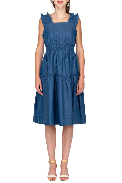 Buy Chemistry Women Blue Denim Fit And Flare Dress - Dresses for Women  8505793 | Myntra